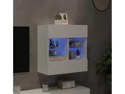 Móvel de parede para TV com luzes LED 58,5x30x60,5 cm PT377922^ Móvel De Tv
