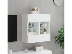 Móvel de parede para TV com luzes LED 58,5x30x60,5 cm PT377922^ Móvel De Tv