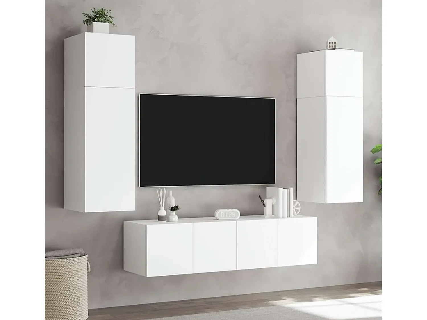 vidaxl Móvel de parede para TV com luzes LED 80x35x31 cm^ Móvel De Tv