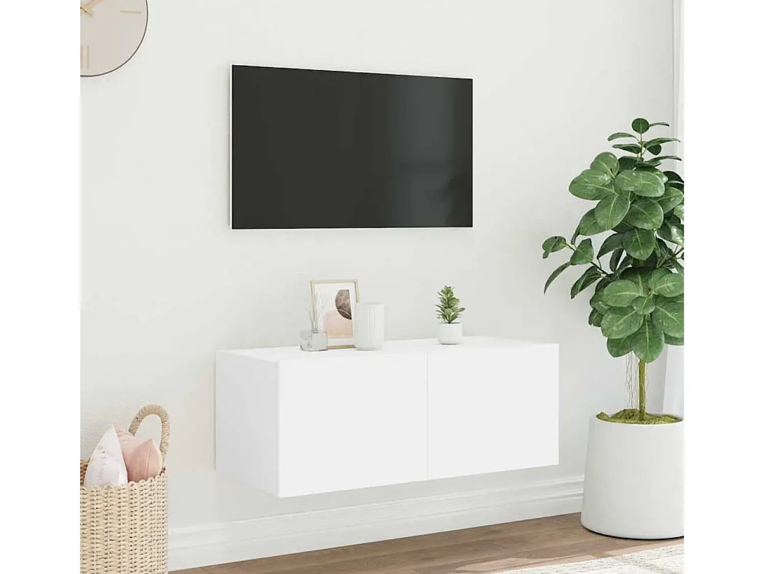 vidaxl Móvel de parede para TV com luzes LED 80x35x31 cm^ Móvel De Tv