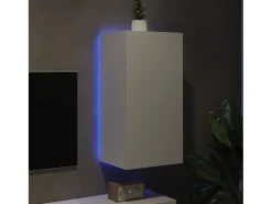 Móvel De Tv* Móvel de parede para TV com luzes LED 40,5x35x80 cm PT908737 Branco