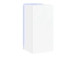 Móvel De Tv* Móvel de parede para TV com luzes LED 40,5x35x80 cm PT908737 Branco