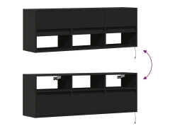 Móvel De Tv|vidaxl Móvel de parede para TV com luzes LED 130x31x45 cm Preto