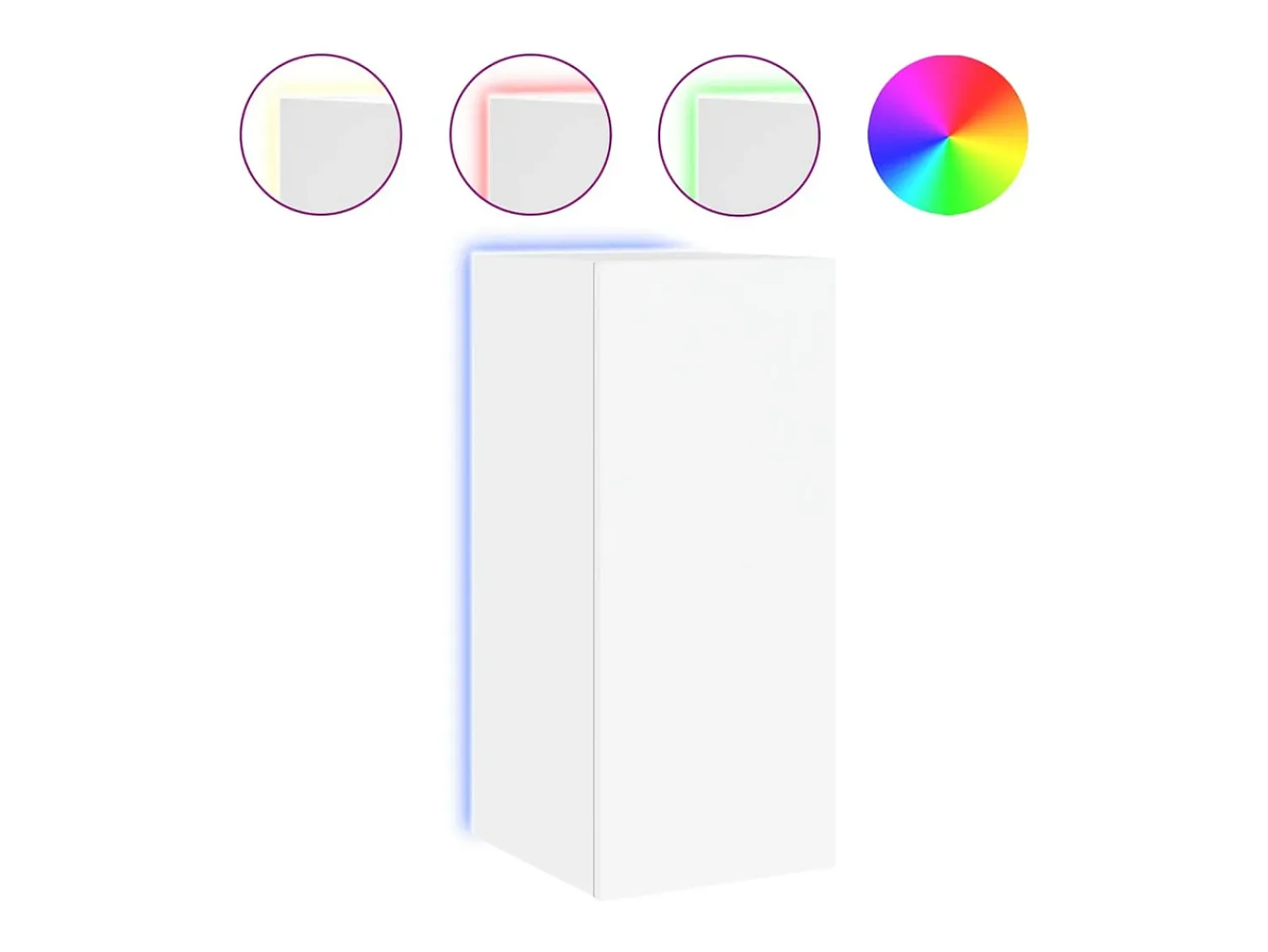 Outlet Móvel de parede para TV com luzes LED 30,5x35x70 cm PT418838 Branco