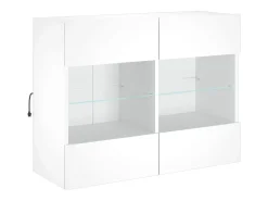 Móvel De Tv| Móvel de parede para TV com luzes LED 78,5x30x60,5 cm PT580289 Branco