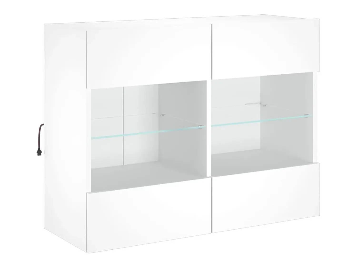 Móvel De Tv| Móvel de parede para TV com luzes LED 78,5x30x60,5 cm PT580289 Branco