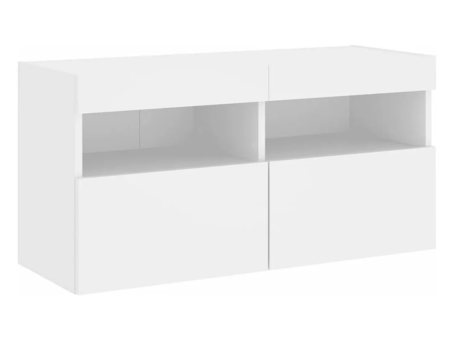Móvel De Tv| Móvel de parede para TV com luzes LED 80x30x40 cm PT955203 Branco