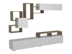 Móvel De Tv*Vente-unique Móvel de parede para TV com espaço de armazenamento - Tons claros naturais e brancos - TALOLI II Natural claro / Branco