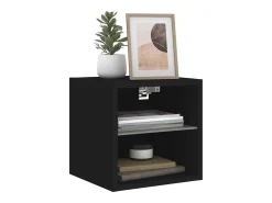 Móvel De Tv*vidaxl Móvel de parede para TV com luzes LED 30x28,5x30 cm Preto