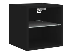 Móvel De Tv*vidaxl Móvel de parede para TV com luzes LED 30x28,5x30 cm Preto