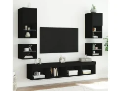 Móvel De Tv*vidaxl Móvel de parede para TV com luzes LED 30x28,5x30 cm Preto