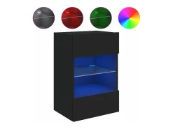 Móvel de parede para TV com luzes LED 40x30x60,5 cm PT470816 Preto