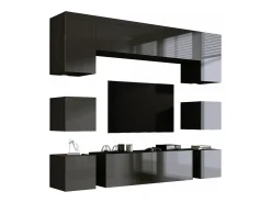 Móvel De Tv| Móvel de parede para TV, Móvel de parede, Fosco/CINZA BRILHANTE, Móvel de parede LED para sala de estar Preto