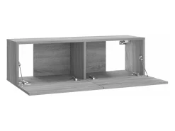 Móvel De Tv*Helloshop26 Móvel de parede para TV Sonoma 100 x 30 x 30 cm madeira engenheirada cinza 02_0024281 Castanho
