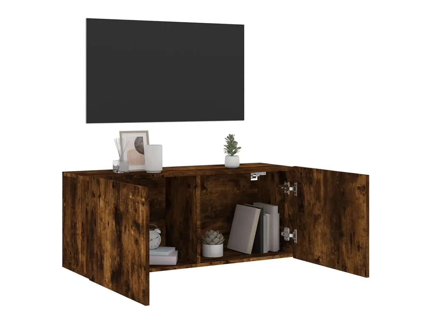 Hot Móvel de parede para TV 100x30x41 cm carvalho fumado PT865247 Castanho