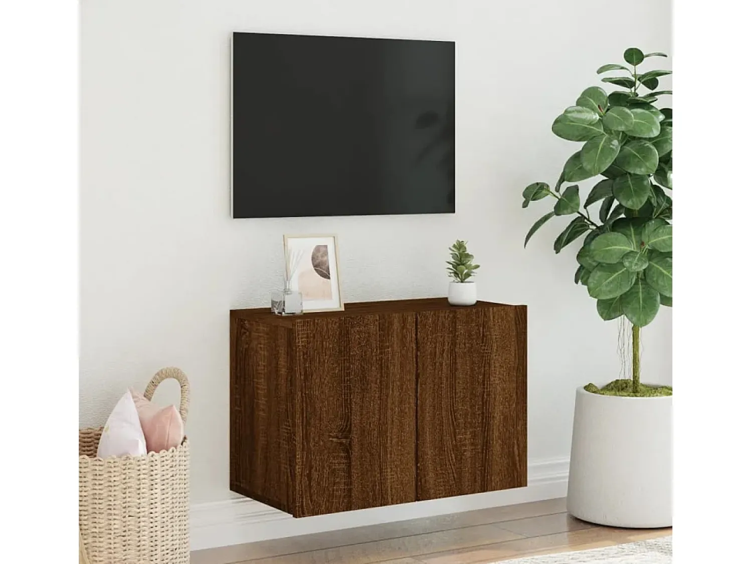 Móvel De Tv| Móvel de parede para TV 60x30x41 cm carvalho PT644292 Castanho