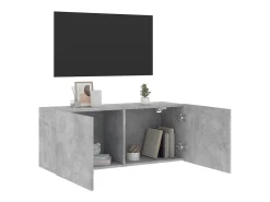 Móvel de parede para TV 100x30x41 cm cimento PT198638^ Móvel De Tv