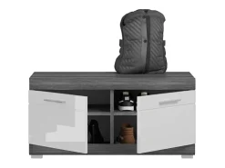 Meublorama Móvel de sapateira SCOTT Cinza Escuro e Branco 90x44x40 cm - Elegância e Arrumação Prática^ Móvel De Arrumação|Sapateira