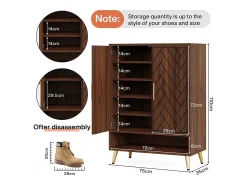Móvel De Arrumação|Sapateira*Tribesigns Móvel de sapatos com 2 portas, 6 andares, móvel de armazenamento para sapatos, divisórias reguláveis, para entrada, sala, marrom Castanho chocolate