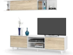 Móvel De Tv*Loungitude Móvel De Televisão De Estilo Nórdico Emori Branco
