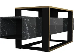 Vente-unique Móvel de TV - 2 nichos - Efeito mármore e dourado - COMEBI^ Móvel De Tv
