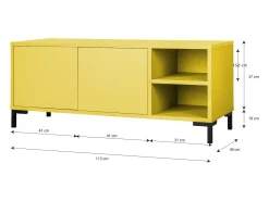 Outlet Móvel de TV 113 cm MIRKO Amarelo
