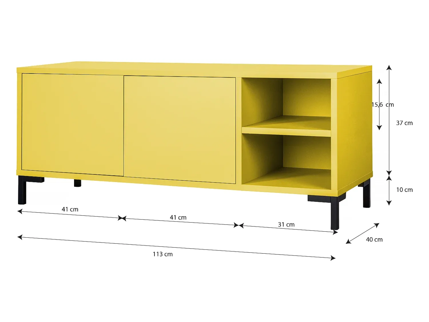 Outlet Móvel de TV 113 cm MIRKO Amarelo