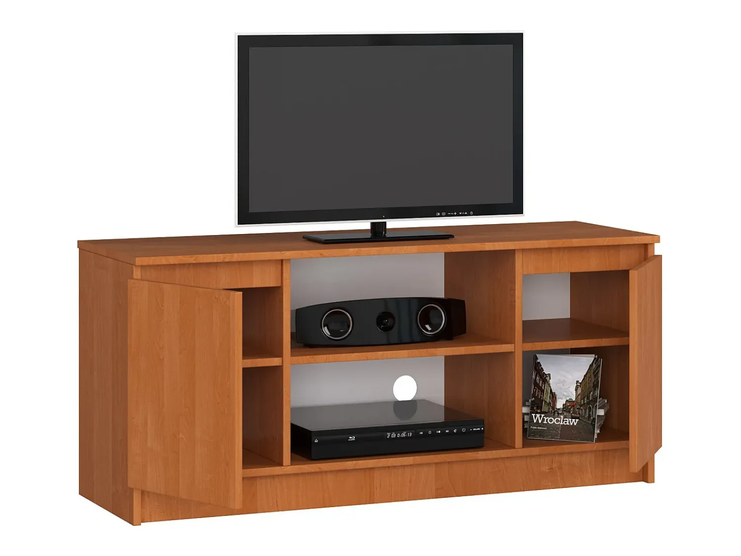 Móvel De Tv*Akord Móvel de TV 120 cm com 2 Portas e 1 Prateleira - Acabamento Fosco Amieiro Natural escuro