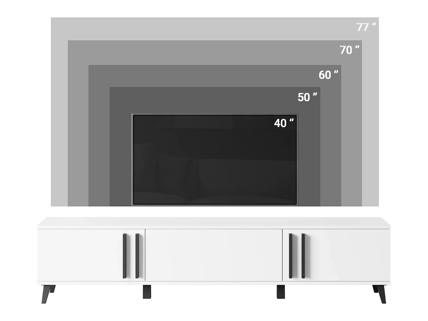 Online Móvel de TV 180 cm com pés para sala – lowboard moderno com três portas basculantes, artisan, preto mate Natural claro