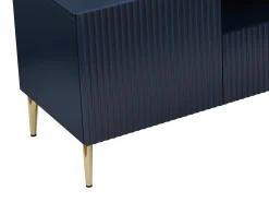 Móvel De Tv*Vente-unique Móvel de TV 2 portas, 2 gavetas e 2 nichos MDF e aço azul e dourado YESINIA Azul escuro