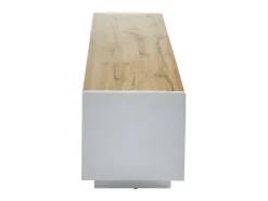 Móvel De Tv*Vente-unique Móvel de TV 2 portas 1 gaveta MDF lacado a branco e natural AMANI Natural claro / Branco