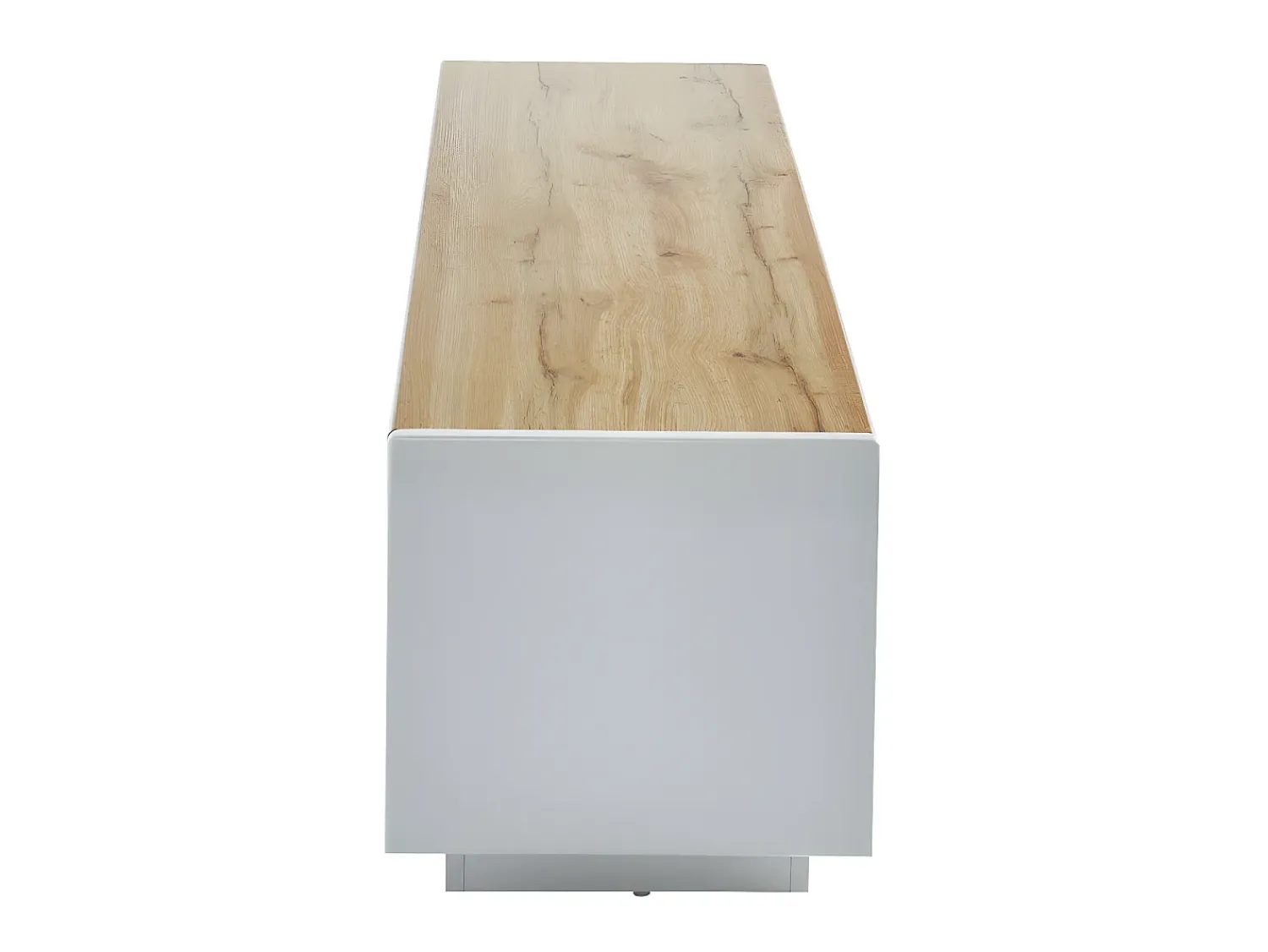 Móvel De Tv*Vente-unique Móvel de TV 2 portas 1 gaveta MDF lacado a branco e natural AMANI Natural claro / Branco