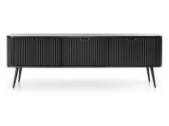 Hot Móvel de TV 3 portas com pés de metal 168x56 cm Preto