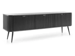 Hot Móvel de TV 3 portas com pés de metal 168x56 cm Preto