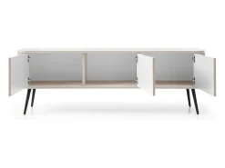 Móvel de TV 3 portas com pés de metal preto 168x56 cm^ Móvel De Tv