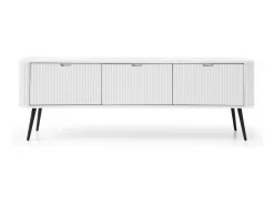 Discount Móvel de TV 3 portas com pés de metal preto 168x56 cm Branco
