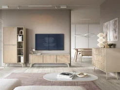 Móvel de TV 3 portas em madeira laminada 158x52 cm^ Móvel De Tv