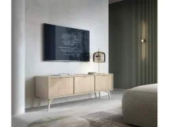 Móvel de TV 3 portas em madeira laminada 158x52 cm^ Móvel De Tv