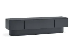 Móvel De Tv| Móvel de TV 4 portas lacado 200x45 cm Cinza antracite
