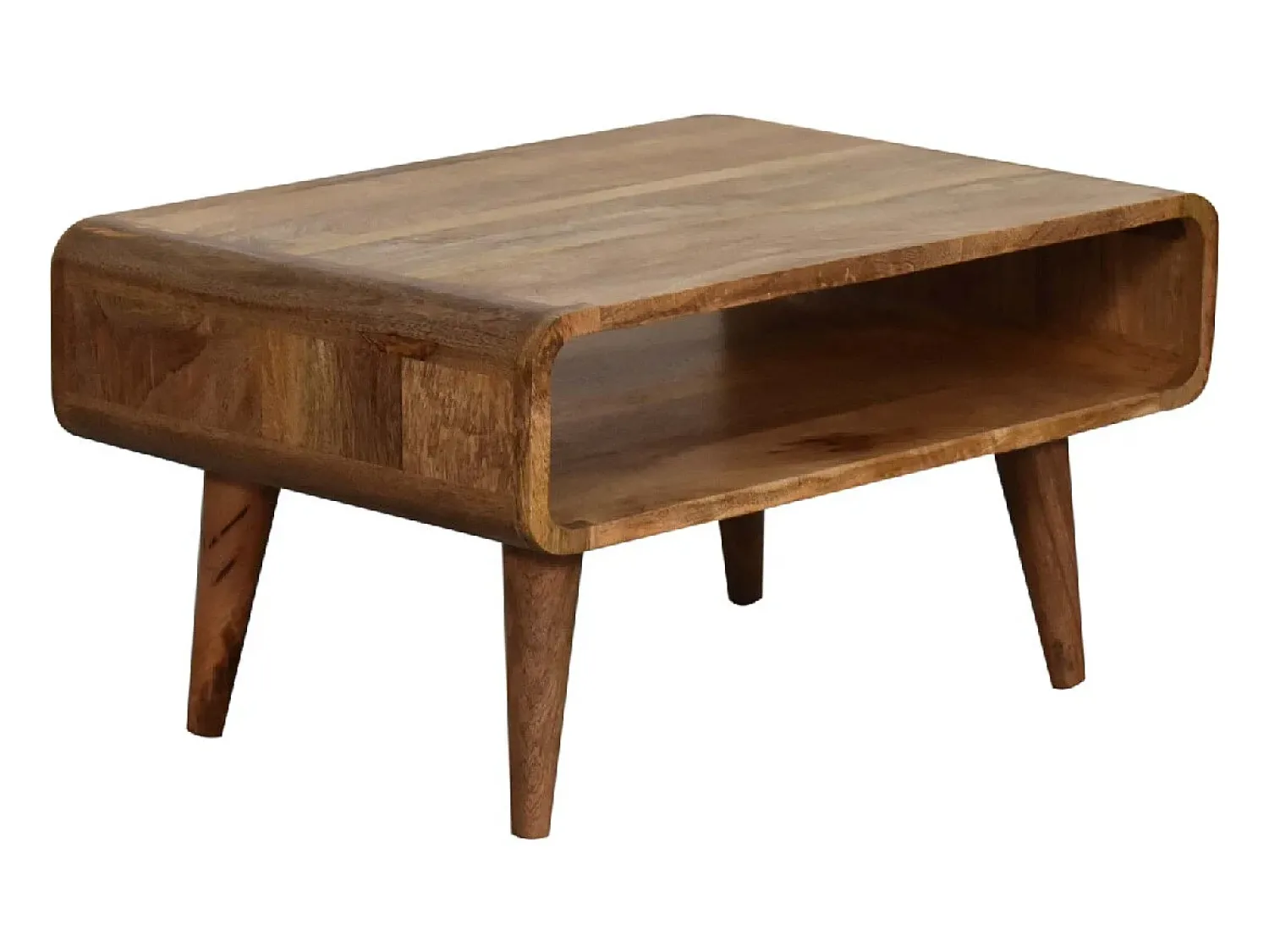 Móvel de TV aberto Artisan Furniture com acabamento em carvalho, 1 compartimento aberto, castanho claro^ Móvel De Tv