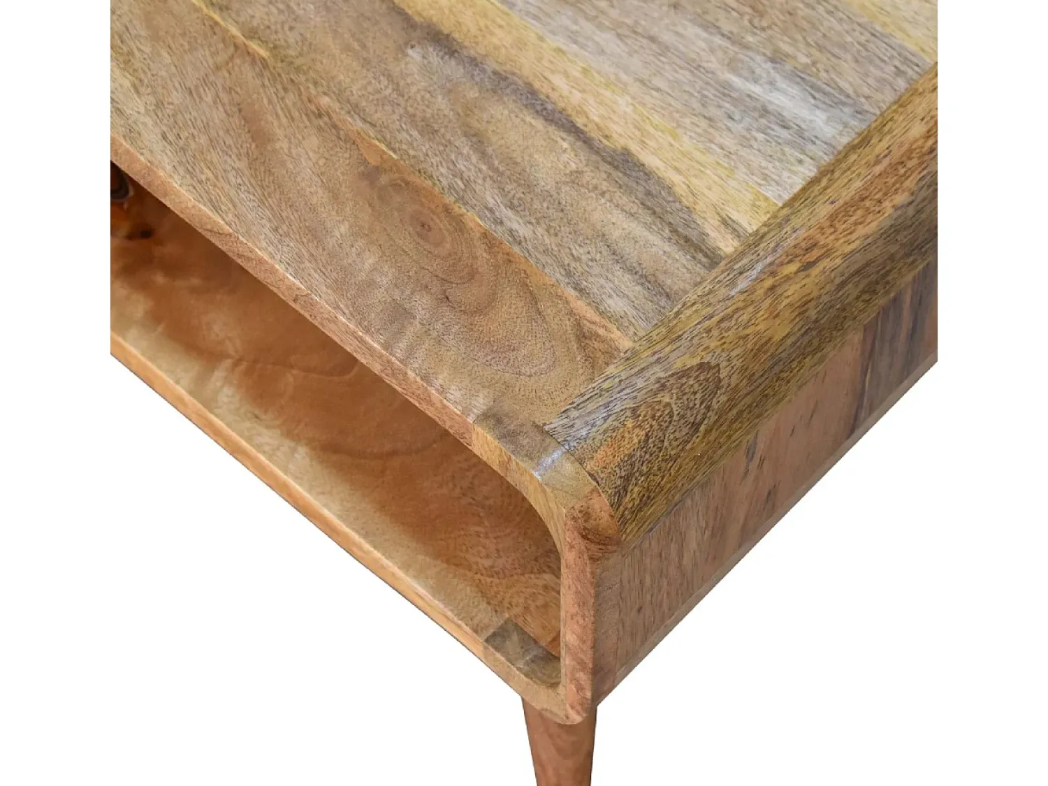 Móvel de TV aberto Artisan Furniture com acabamento em carvalho, 1 compartimento aberto, castanho claro^ Móvel De Tv
