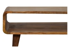 Móvel de TV aberto Artisan Furniture com acabamento em carvalho, 1 compartimento aberto, castanho claro^ Móvel De Tv