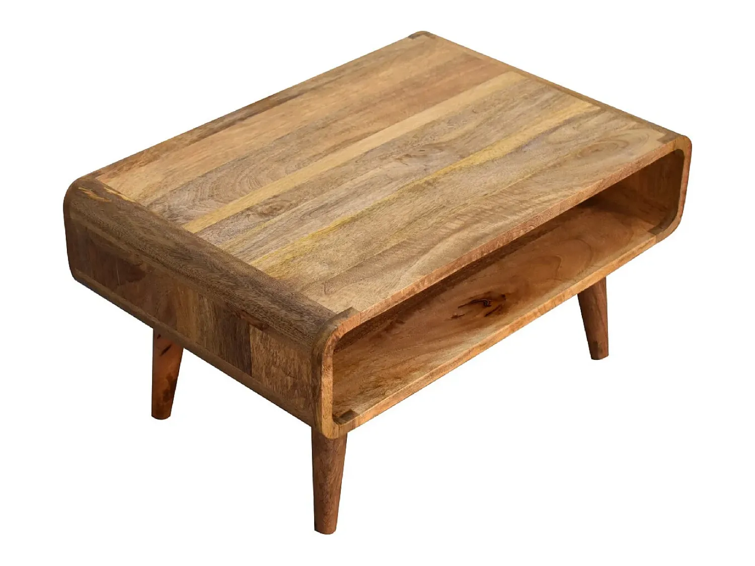 Móvel de TV aberto Artisan Furniture com acabamento em carvalho, 1 compartimento aberto, castanho claro^ Móvel De Tv