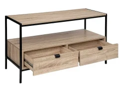 Móvel De Tv|5five Móvel de TV Aliaj com 2 gavetas, sala de estar/jantar, carvalho preto, 100 cm Bege