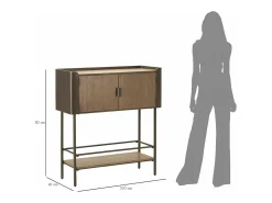 Móvel De Tv|Dmora Móvel de TV almofadado, Aparador de sala, Móvel baixo para TV, Base de parede equipada, 100x42 h110 cm, Cinza e Castanho Cinzento