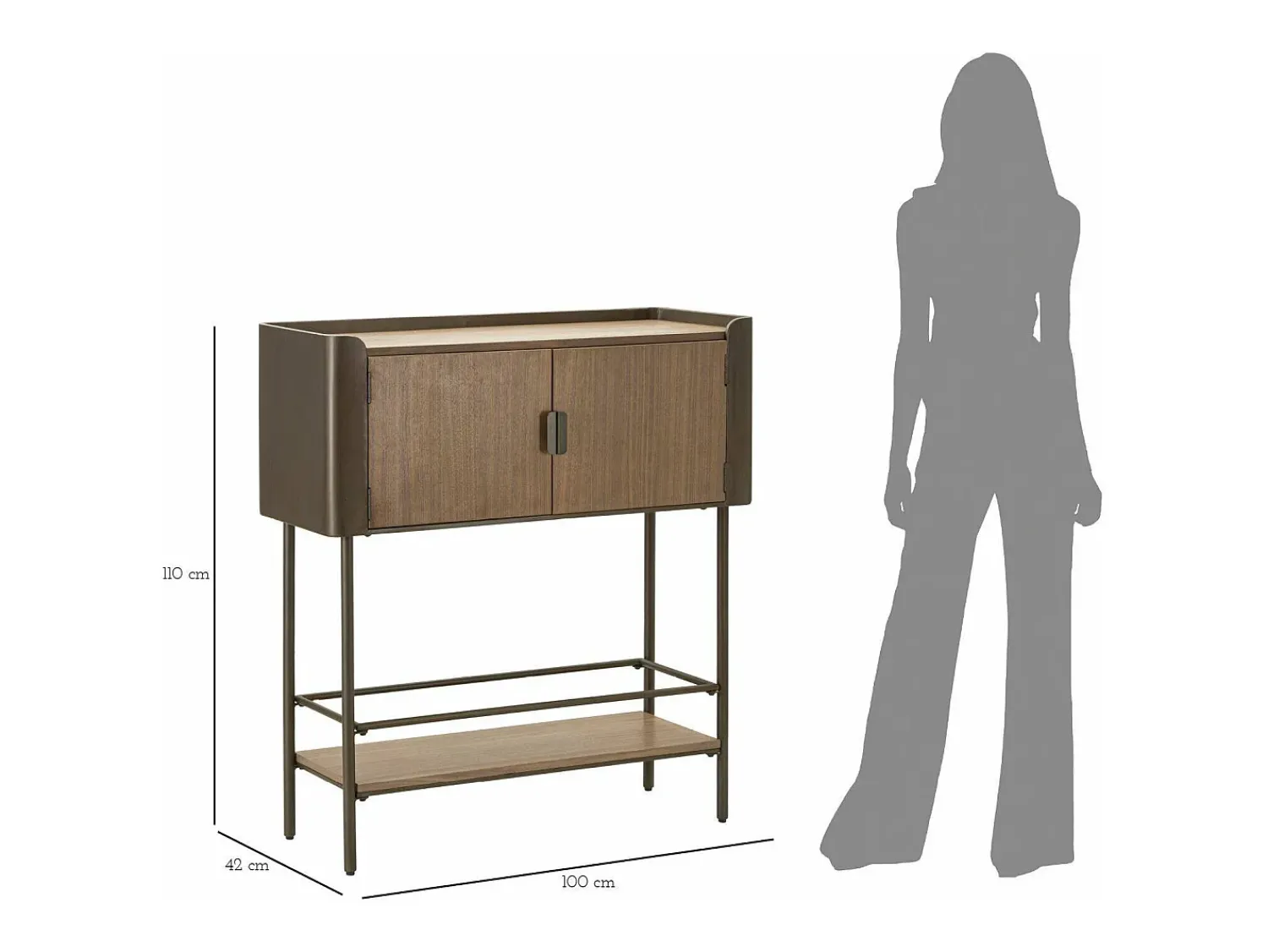 Móvel De Tv|Dmora Móvel de TV almofadado, Aparador de sala, Móvel baixo para TV, Base de parede equipada, 100x42 h110 cm, Cinza e Castanho Cinzento