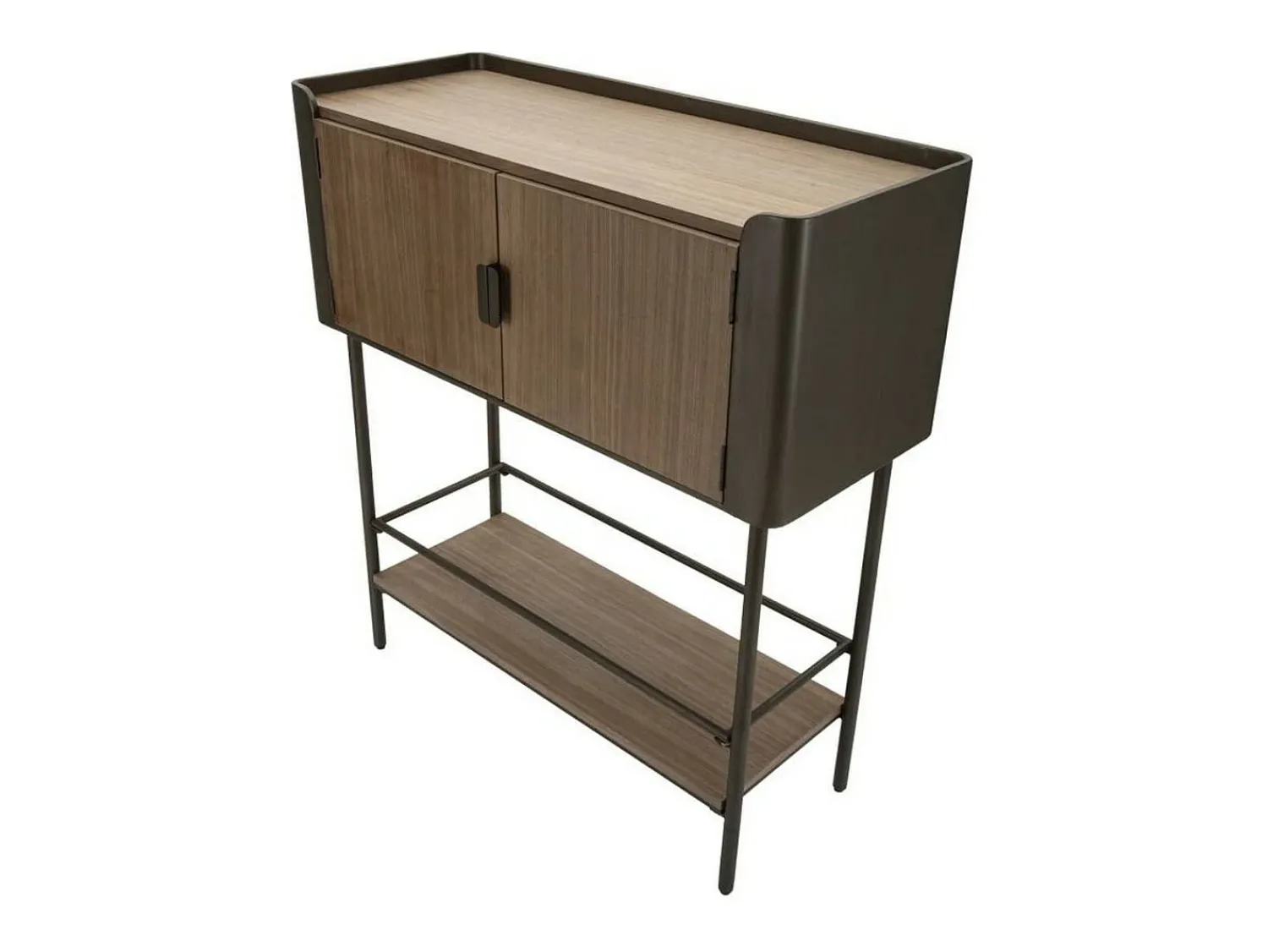 Móvel De Tv|Dmora Móvel de TV almofadado, Aparador de sala, Móvel baixo para TV, Base de parede equipada, 100x42 h110 cm, Cinza e Castanho Cinzento