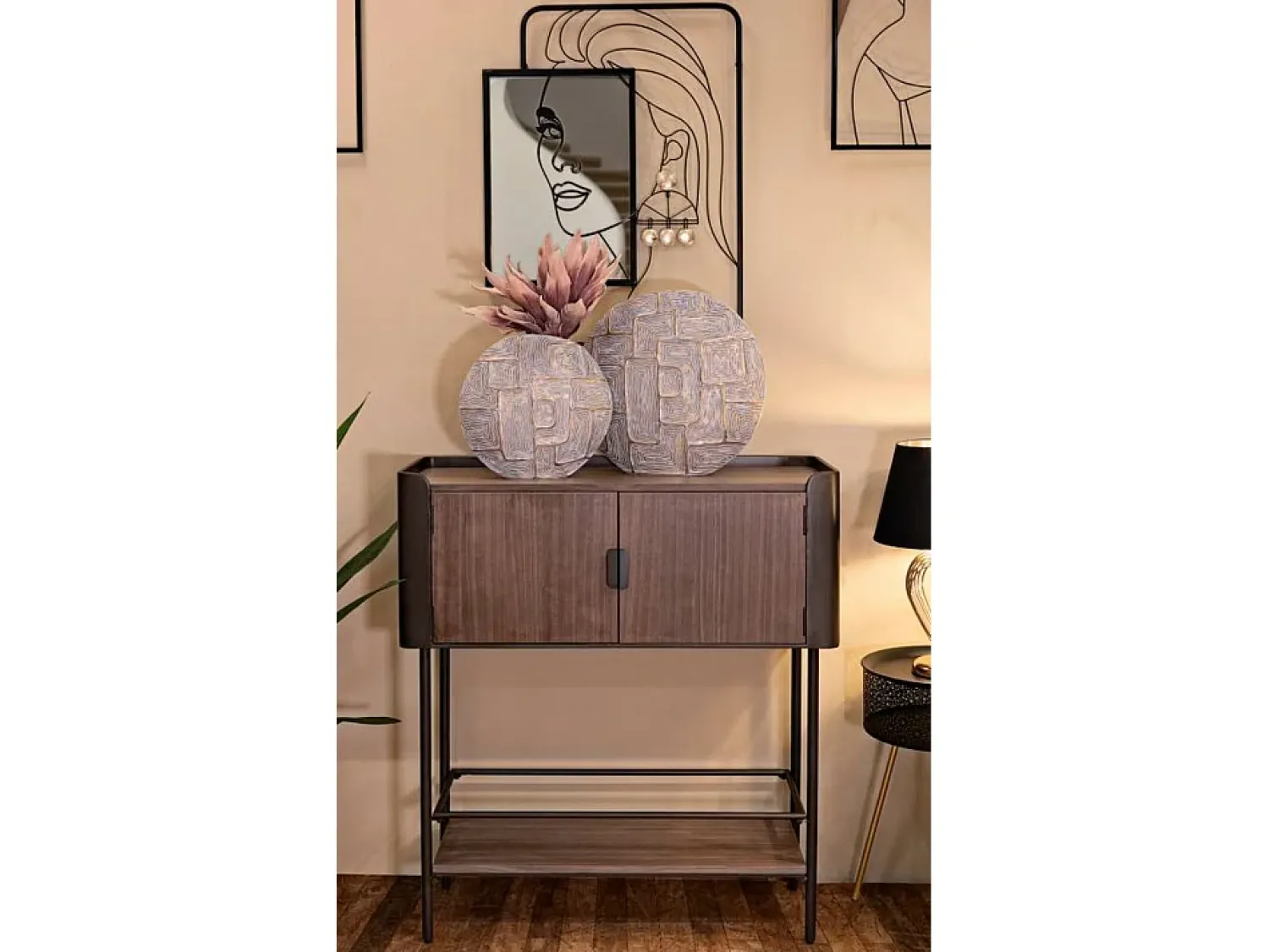 Móvel De Tv|Dmora Móvel de TV almofadado, Aparador de sala, Móvel baixo para TV, Base de parede equipada, 100x42 h110 cm, Cinza e Castanho Cinzento