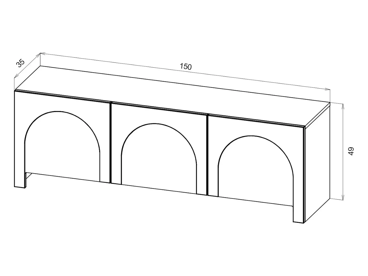 Discount Móvel de TV Arco caxemira 3P Bege