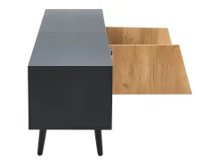 Merax Móvel de TV baixo - 180 x 40 x 46 cm - com 1 gaveta + 2 portas - para TV de 75 polegadas - aglomerado - natural +^ Móvel De Tv